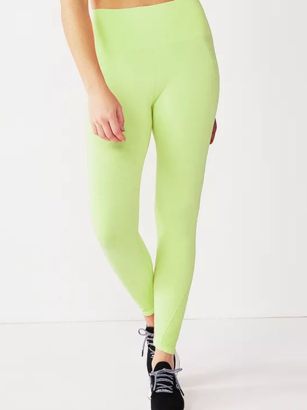 NEW - Tek Gear - 7/8 High Rise Leggings NEON GREEN - Green Romantica